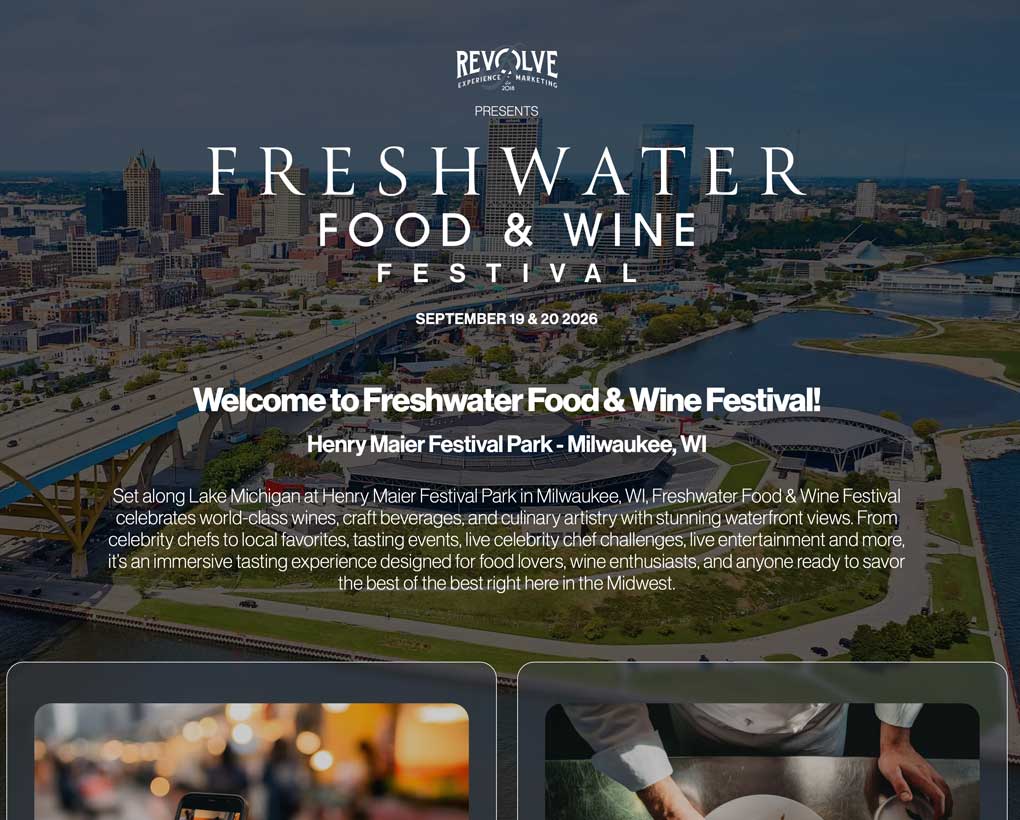 Freshwater Food & Wine Festival Website