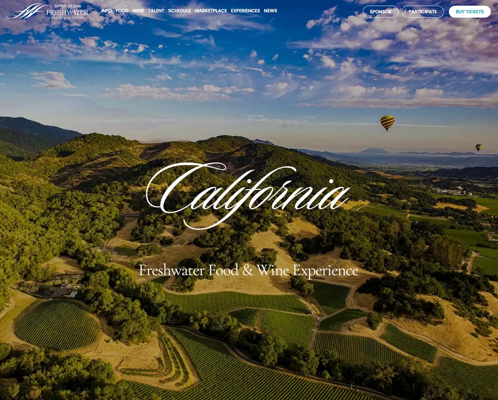 Freshwater Food & Wine Festival Website