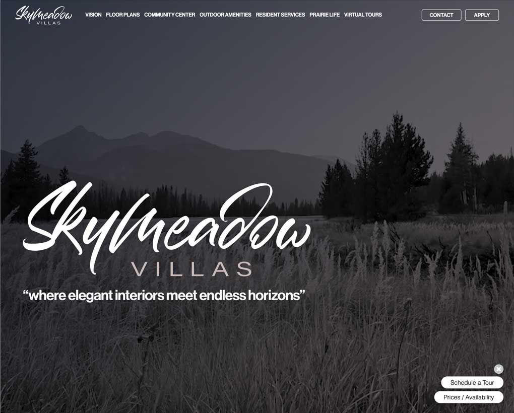 Sky Meadow Villas Website