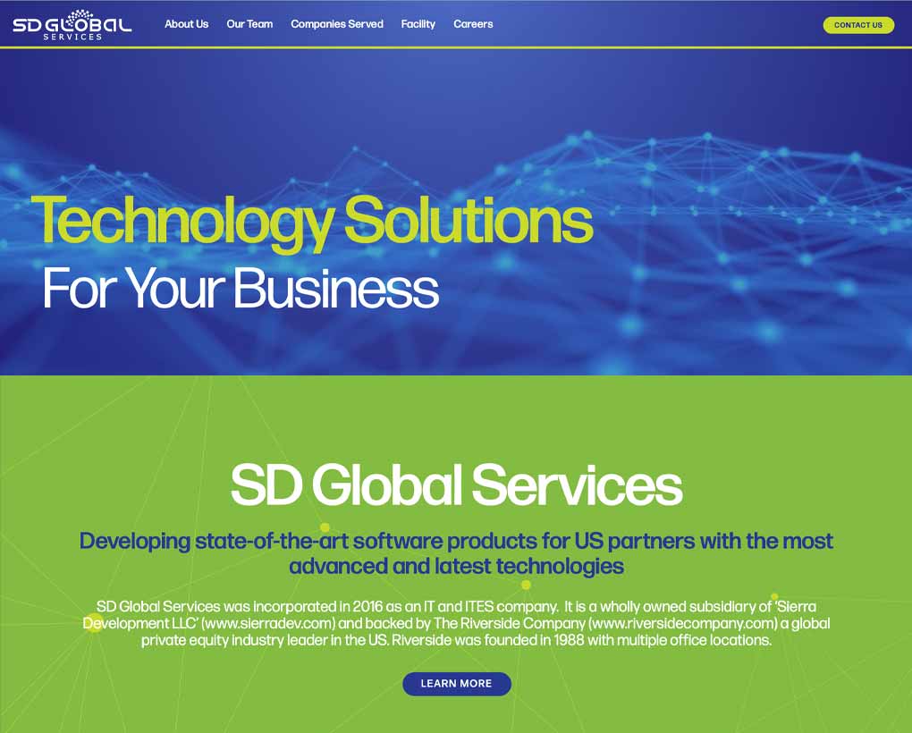 SD Global Services Website