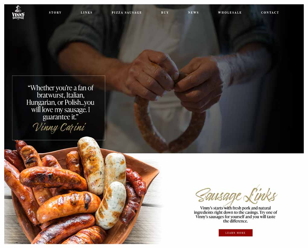 Vinny's Sausage Company Website